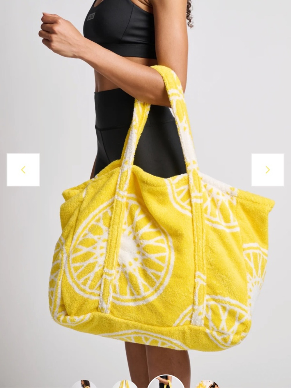 Yellow Citrus Terry Tote Bag: SOULCYCLE